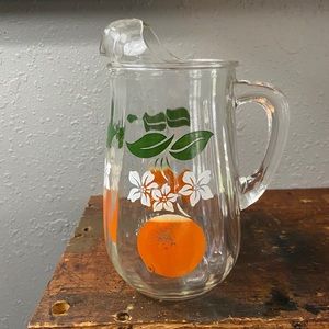Retro Anchor Hocking Glass Orange Juice Pitcher